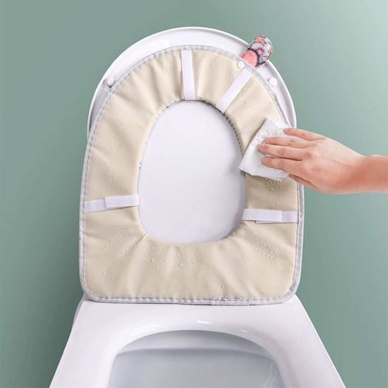 Housse De Siège De Toilette En Fibre Acrylique - Lot De 2, Lavable, élastique Universel | Pour Plus De Confort En Hiver