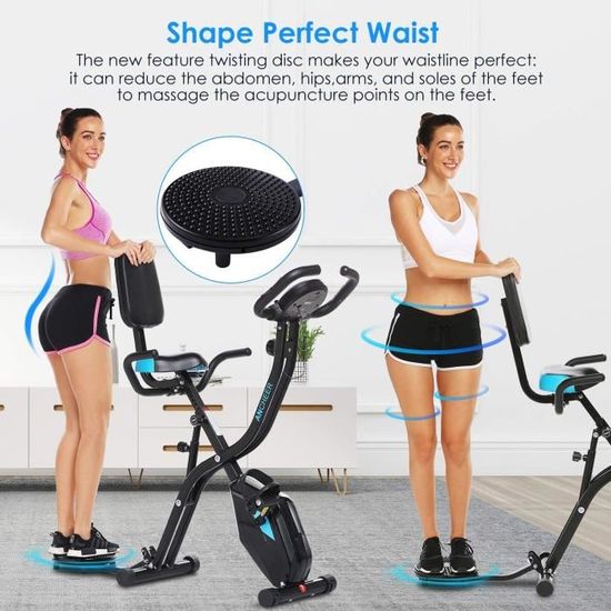 Profun Velo de Fitness Pliable Velo d Appartement avec Disque de Sport pour Les Reins Velo d exercice a l Interieur 10 Niveaux de R Cdiscount Sport