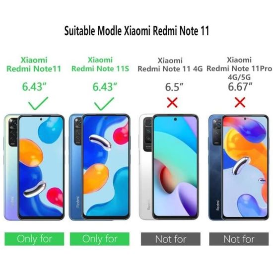 Pack Coque Silicone Transparente + 2 Verres Trempés Pour Xiaomi Redmi Note 11
