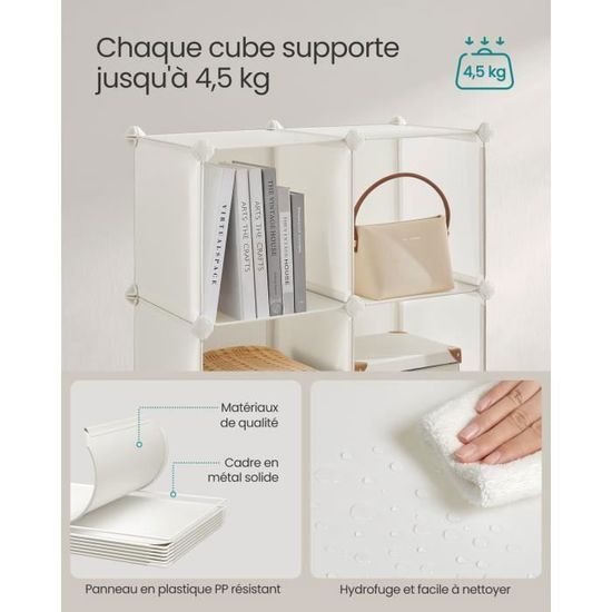 Cube De Rangement Modulaire FUNLAX 16 Compartiments - Étagère DIY Transparente Pour Salon, Chambre, Salle De Bain