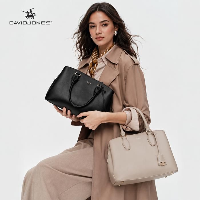Sac à Main Elite Porté épaule - Noir - 6 Compartiments - Aspect Cuir - Neuf Sans étiquette