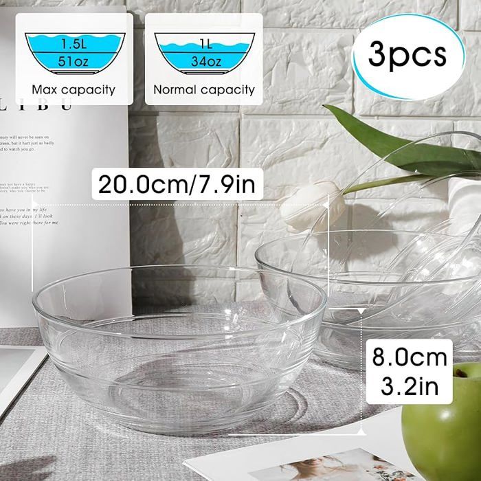 Saladier plat en verre épais Rose étoile