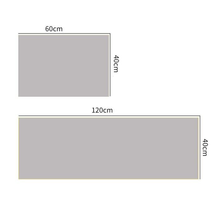 Lot De 2 Tapis De Cuisine Antidérapants Kewier - Anti-Fatigue Lavables Bleu 40x60cm + 40x120cm