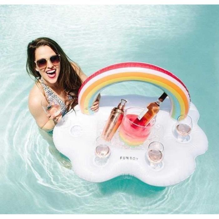14pcs Porte-Gobelets Gonflables Avec Pompe - Flotteurs Piscine Ananas, Flamingo, Licorne Et Plus Pour Fête D'Été