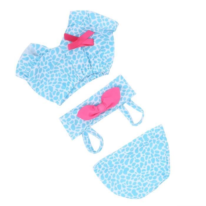 LIUYIDM – Maillot De Bain Et Lunettes Soleils Pour Poupée 35-45 Cm, Tenue De Plage En Coton, Motif Pois
