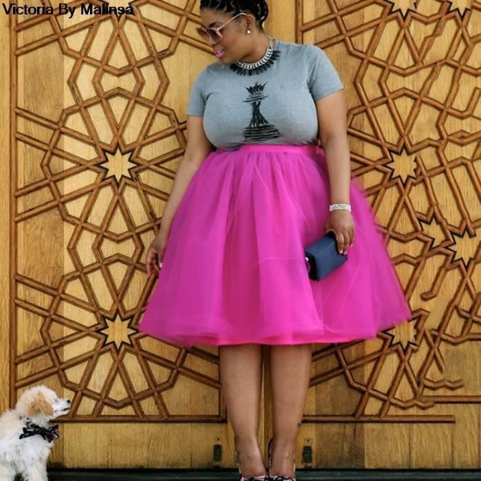Jupe Midi Pliss e en Tulle Rose Vintage pour Femme Jupon Lolita
