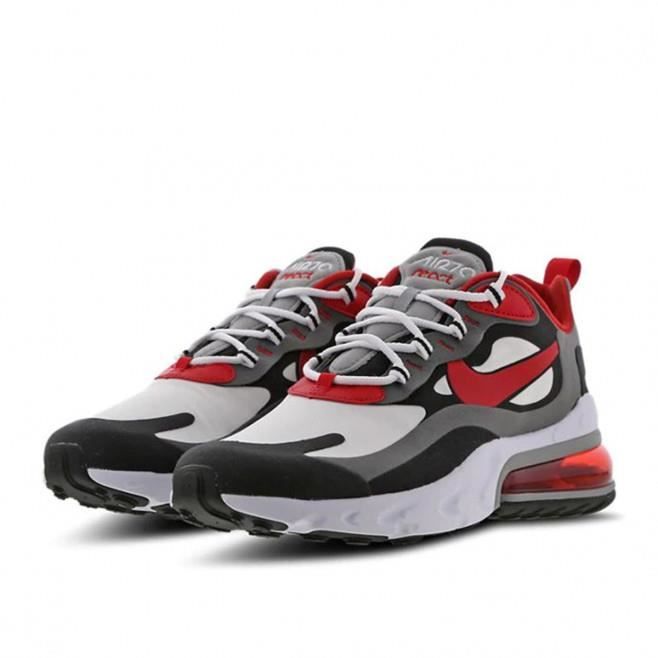 Basket Nike AIR MAX 270 REACT Blanc Noir Gris Rouge Homme Blanc Cdiscount Chaussures