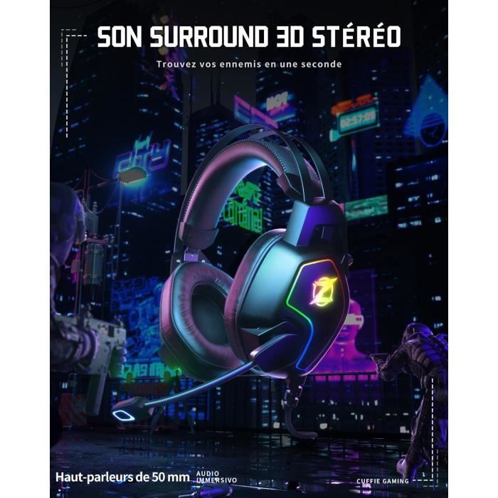 Cool Nitro Casque stéréo PC/PS4/PS5/Xbox Éclairage de jeu + Adaptateur  audio