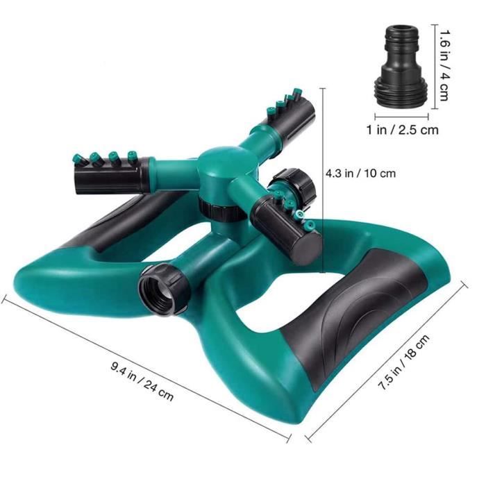 Arroseur Daisy Rotatif 360° – En ABS, Adaptateurs Inclus – Pour Jardin Et Jeux D’eau – Décoration D’été