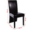 Lot de 6 Chaises de salle à manger Noir Contemporain - Chaise à dîner Similicuir Chaise de cuisine 52 x 43 x 93 cm ❤-2