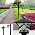 Lampadaire extérieur LED solaire - Luminaire décoratif de jardin traditionnel - 1.5M - Noir-2