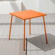 Ensemble table de jardin et 4 fauteuils empilables - Acier - Palavas - Orange-2