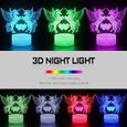 Deux Licorne 3D Lampe avec Télécommande LED éclairage 7 couleur Lumière de Nuit Dimmable Tactile Decoration Cadeau Anniversaire-2