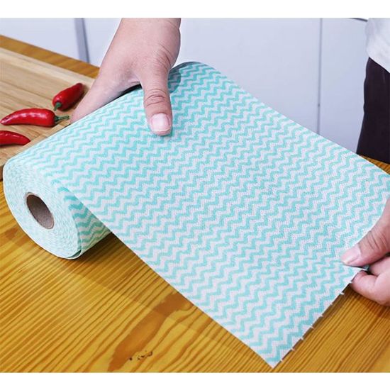 Lot De 50 Torchons Jetables Cuisine - Réutilisables Multi-usages - 50 Feuilles Par Rouleau - Serviettes Nettoyage