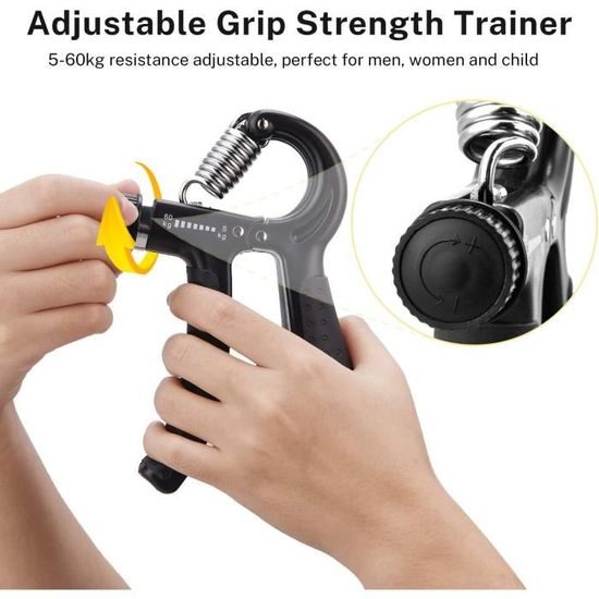 Hand Grip Musculation – Paire De Poignées Réglables 5-60 Kg Avec Compteur De Répétitions