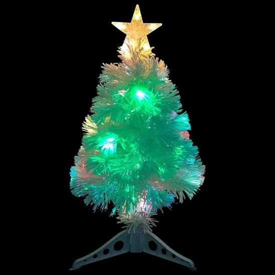 Sapin De Noël Artificiel Lumineux 64 Cm Avec LEDs à Changement De Couleur - Fibre De Verre, Montage Facile - Décoration D'intérieur Festive Et économe - 12