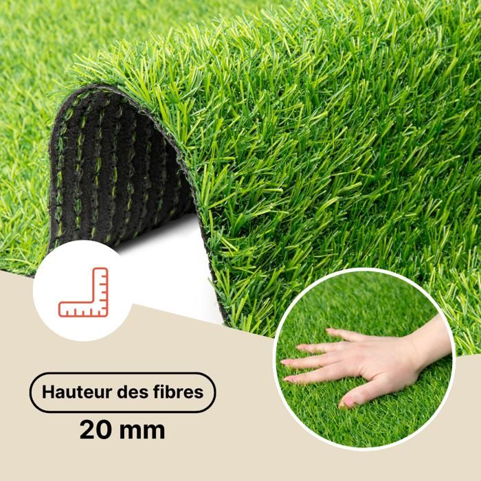 Gazon Synthétique Natural TAPISO 6mm - 100x150cm Idéal Balcon Terrasse Jardin
