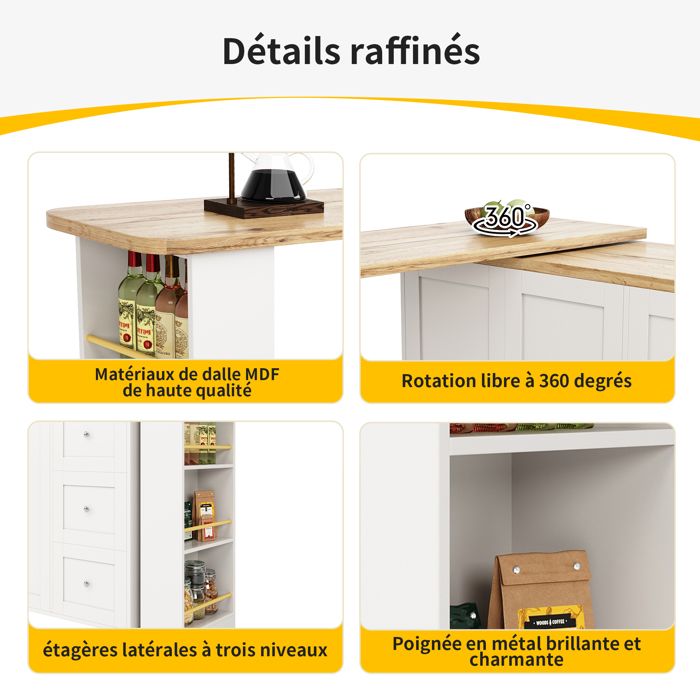 YITAHOME Buffet de cuisine multi-rangement avec Space de Poubelle - 1