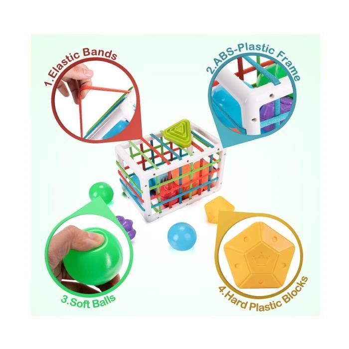 Jouet Bebe 1 2 Ans Sensoriel Jeux 6 9 12 18 Mois Trieur de Formes Cube  dactivit de Dveloppement Enfant Fille Garcon Cadeau - Cdiscount
