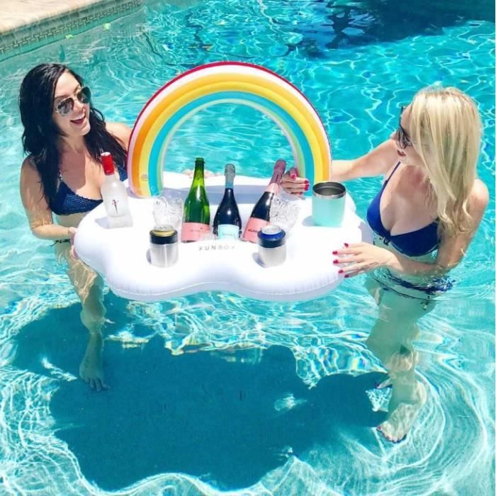BOUEE,Marron--Porte gobelets gonflables pour piscine, série fruits