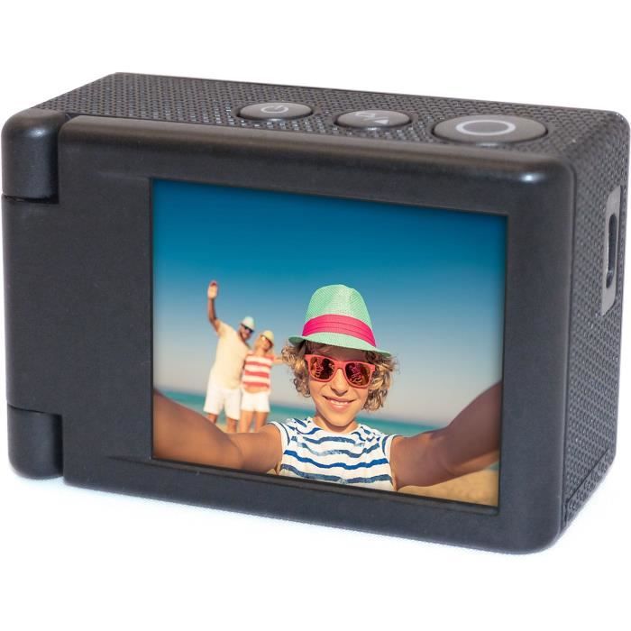 Caméra frontale portable 1080p, étanche IPX4, rechargeable mains libres  avec lampe de poche pour course en plein air, camping, randonnée, pêche  (noir)