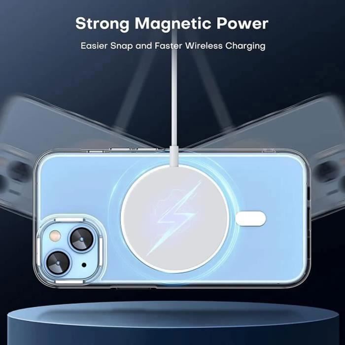 Pack Accessoires IPhone : Coque Silicone MagSafe Transparente + Verre Trempé + Protection Caméra - Neuf Sous Blister