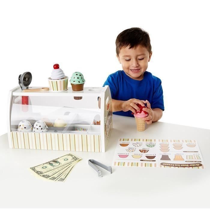 MELISSA DOUG Comptoir A Creme Glacee En Bois Cdiscount Jeux Jouets