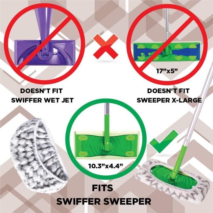 Tampons de vadrouille réutilisables en microfibre pour Swiffer