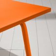 Ensemble table de jardin et 4 fauteuils empilables - Acier - Palavas - Orange-3