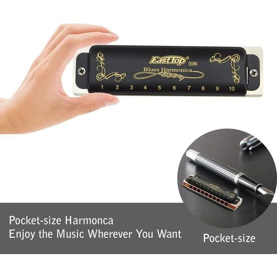 Harmonica Diatonique Professionnel En DO - 10 Trous, 20 Tonalités, Parfait Pour Débutants Et Pros
