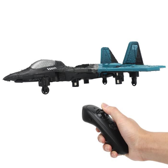 Afenau Avion télécommandé, 2,4 GHz avec lumière froide, planeur à hauteur fixe, rouleau de cascade à 360°, avions RC EVA avec puissance puissante, avion RC pour adultes et enfants, débutants, bleu
