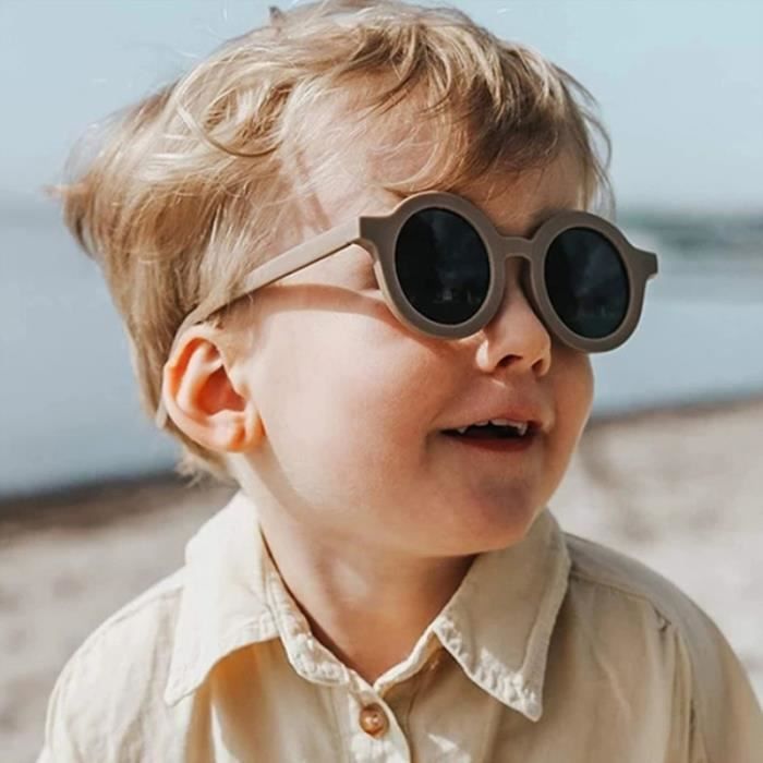 Couleur Gris Lunettes de soleil classiques pour enfants, lunettes