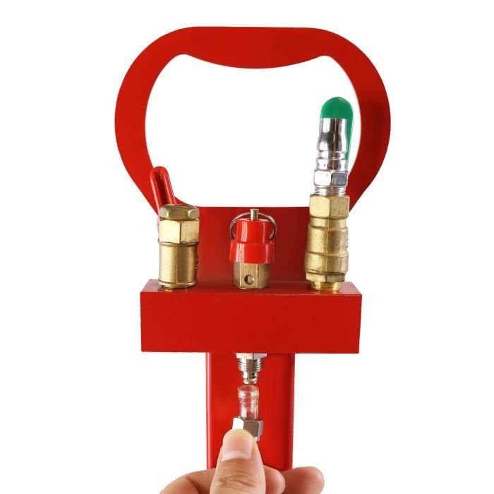 VEVOR Cric Pneumatique 3 T 140-450 Mm Cric De Levage Pneumatique 0,8-1,0 MPa Cric Gonflable 3 Coussins D'Air Levage Rapide Facile Portable Pour Réparation Entretien Voiture SUV Atelier Garage Rouge