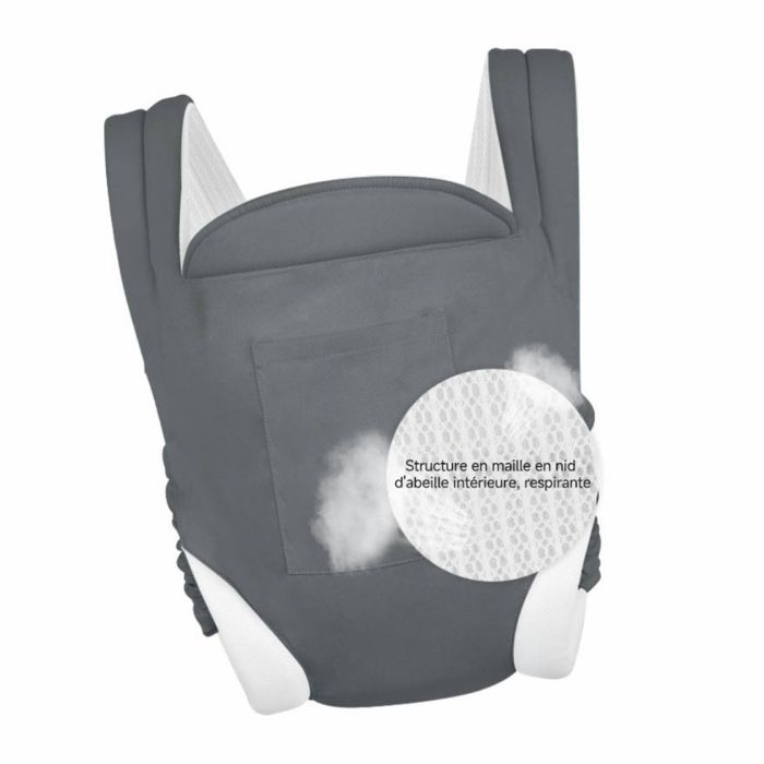 Porte-bébé Multifonctionnel Ysinobear - 0 à 36 Mois - Sangle Multifonction Réglable - Protège les Articulations de Bébé - Gris