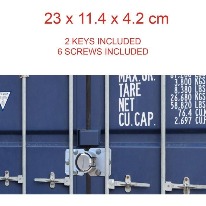 Cadenas Diskus Master Lock 80mm Solide Avec Clé - Parfait Pour Porte Camion, Coffre-fort Et Sécurisation