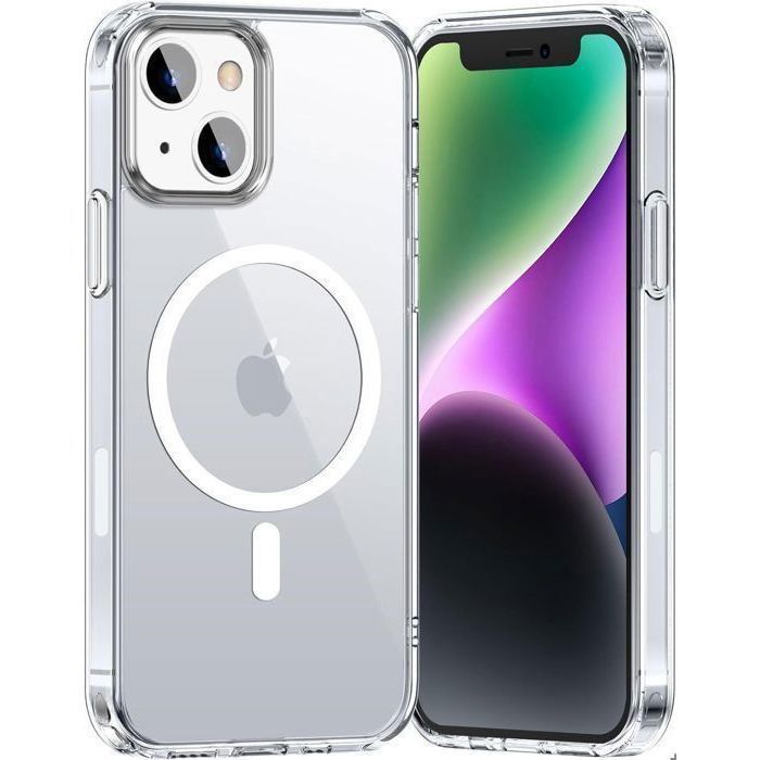 Coque Silicone Transparente Compatible MagSafe + Verre Trempé - Pack Accessoires Pour IPhone, Marque Little Boutik