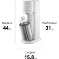 SodaStream DUO Machine à Eau Pétillante-Pack 2 Carafes Verre 1L+2 Bte 1L Compatible Lave-Vaisselle+1 Recharge Gaz 60L Clipser-Blanc-6