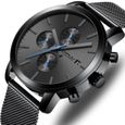 Montre Homme Métronome Quartz Avec Bracelet Nato - Boîtier 36mm Argenté, Date, Neuf (micro-rayures)