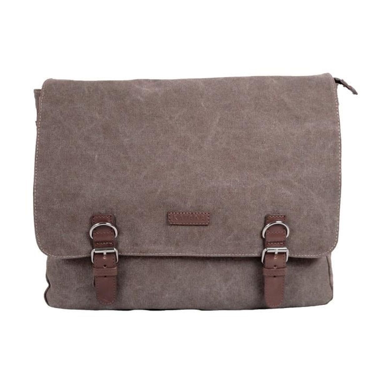 Katana petit sac besace toile garni cuir r/éf 6514 kaki