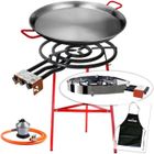 Kit poêle à paella 60cm Garcima + poêle à paella 70cm + support renforcé + pare-brise Kabra