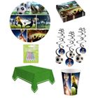 MGS33 Set anniversaire - (cde 6 )- football - 8 enfants - Décoration foot - 10 bougies magiques