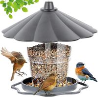 Mangeoire à oiseaux pour l'extérieur à suspendre, mangeoire réglable avec fil robuste et toit, plastique, pour jardin, cour