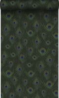 Origin Wallcoverings PP intissé éco texture plumes de paon vert mousse - 0,53 x 10,05 m - 347765