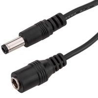 CableMarkt - Câble d'extension d'alimentation avec connecteurs DC-jack mâle et femelle 5,5 x 2,5 mm 1m