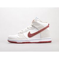 Basket Nike SB Dunk High Team crisson Rice White Red Hook - Blanc - Cuir - Lacets
