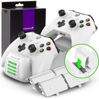Fosmon Quad PRO Chargeur Compatible Avec Manette Xbox One/One S/One X/Elite (Pas Pour Xbox Series X/S 2020), Dual Dock + 2 Batterie