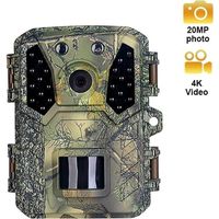 Caméra de Chasse 4K 20MP étanche Chasse Trail - 0,2 seconde - 20 m de vision nocturne 130 ° détection