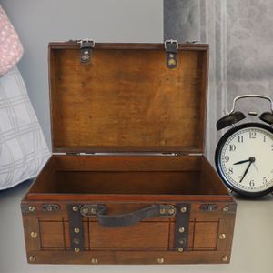 ANCIENNE VALISE En BOIS Contreplaqué Peint Gris Rangement Livres Ou Autre D 192547