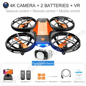 DRONE Orange 4K 2B VR - Mini Drone V8 Bleu avec Caméra P