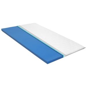 SUR-MATELAS KAII Sur-matelas Mousse à mémoire de forme Visco 100 % polyester 140 x 200 x 6 cm Blanc et bleu